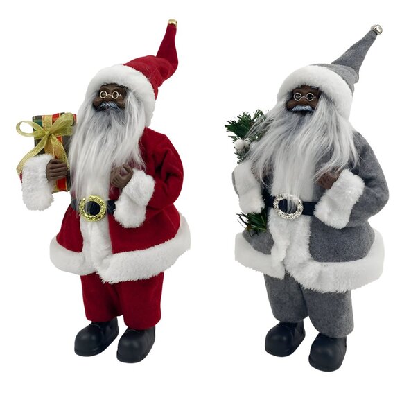 African American Christmas Santa Figurine - Picture 3 of 3